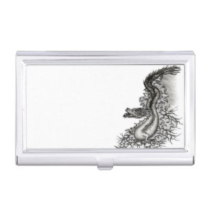 China Dragon, Black and white Design in Tattoostyl Case For Business Cards