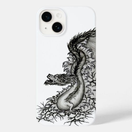 China Dragon Black and white Design in Tattoostyl Case_Mate iPhone 14 Case