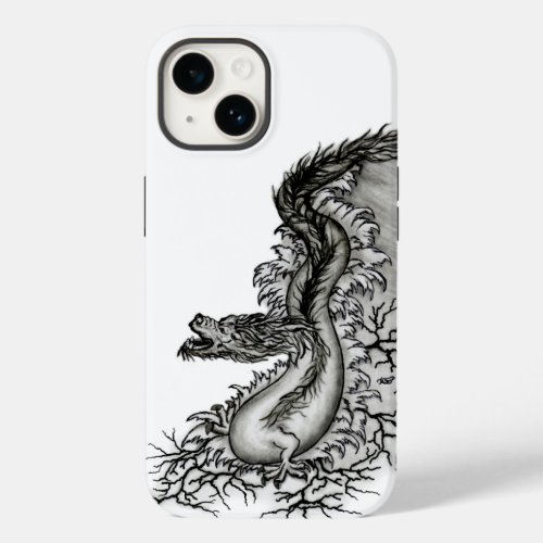 China Dragon Black and white Design in Tattoostyl Case_Mate iPhone 14 Case