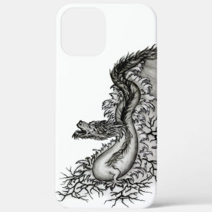 China Dragon, Black and white Design in Tattoostyl iPhone 12 Pro Max Case