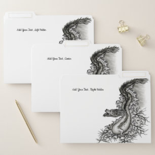 China Dragon, Black and white Design in Tattoostyl File Folder