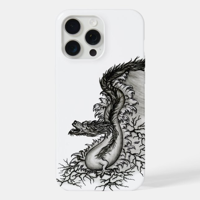 China Dragon, Black and white Design in Tattoostyl iPhone Case (Back)