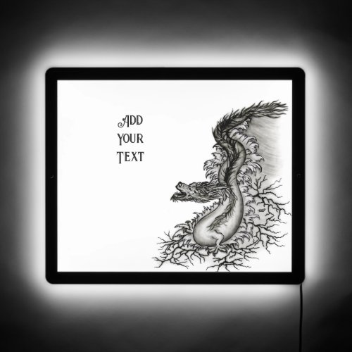 China Dragon Black and white Design in Tattoostyl LED Sign