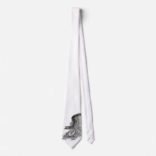 China Dragon, Black and white Design in Tattoostyl Neck Tie