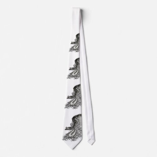 China Dragon Black and white Design in Tattoostyl Neck Tie