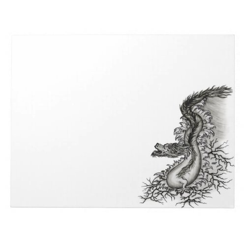 China Dragon Black and white Design in Tattoostyl Notepad