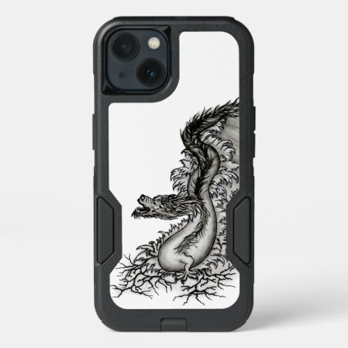 China Dragon Black and white Design in Tattoostyl iPhone 13 Case