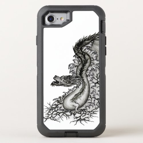 China Dragon Black and white Design in Tattoostyl OtterBox Defender iPhone SE87 Case