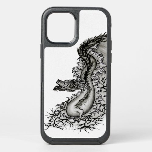 China Dragon Black and white Design in Tattoostyl OtterBox Symmetry iPhone 12 Case