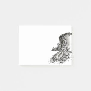 China Dragon, Black and white Design in Tattoostyl Post-it Notes