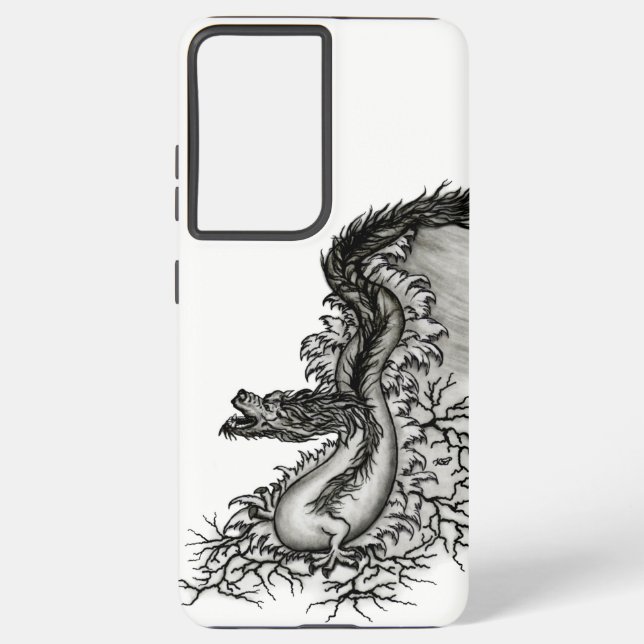 China Dragon, Black and white Design in Tattoostyl Samsung Galaxy Case (Back)