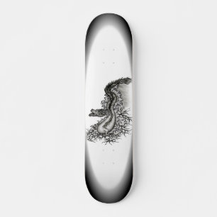 China Dragon, Black and white Design in Tattoostyl Skateboard Deck