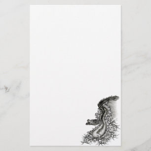 China Dragon, Black and white Design in Tattoostyl Stationery