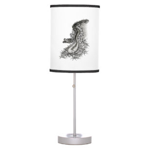 China Dragon, Black and white Design in Tattoostyl Table Lamp