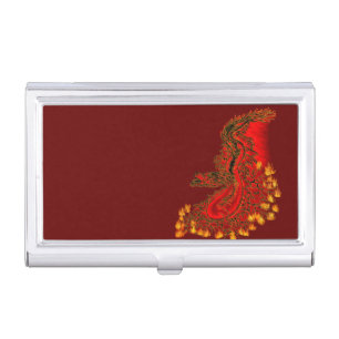 China Dragon in red and gold design Business Card Case