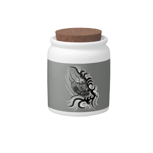 China Dragon in Tattoostyle Candy Jar (Front)