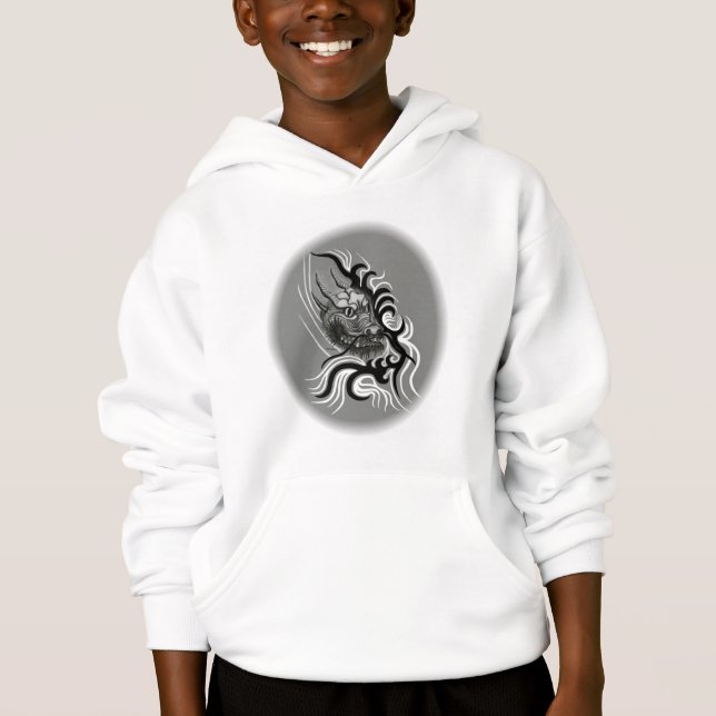 China Dragon in Tattoostyle Hoodie (Front)