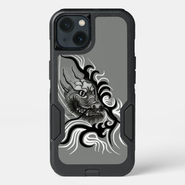 China Dragon in Tattoostyle Otterbox iPhone Case (Back)