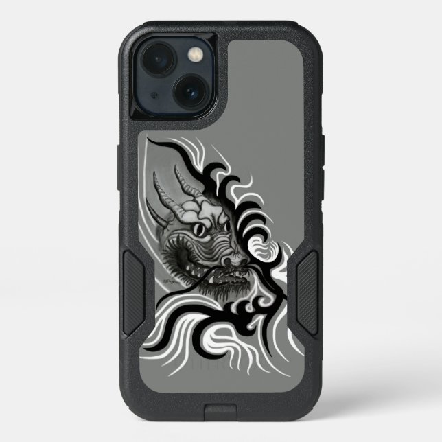 China Dragon in Tattoostyle Otterbox iPhone Case (Back)