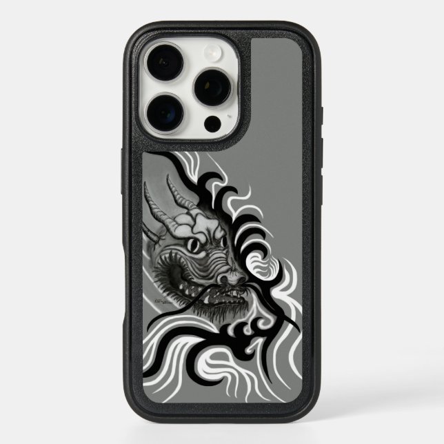 China Dragon in Tattoostyle Otterbox iPhone Case (Back)