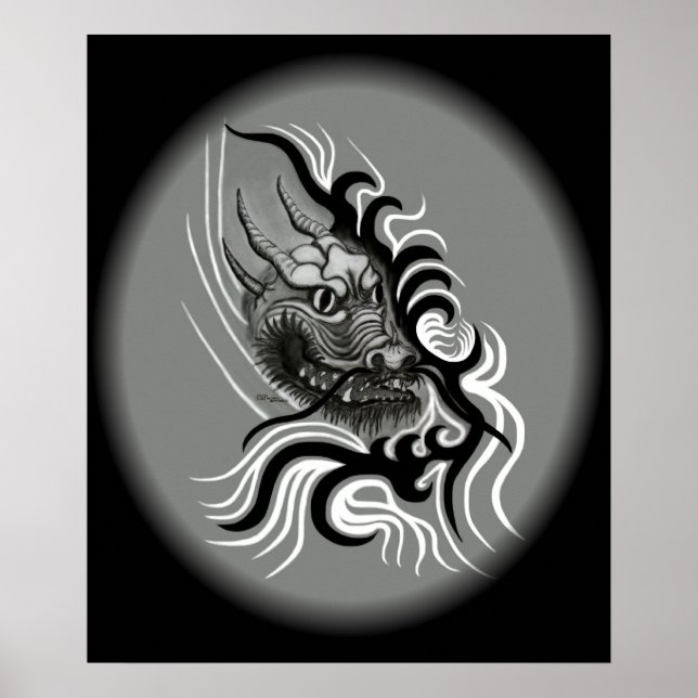 China Dragon in Tattoostyle Poster (Front)