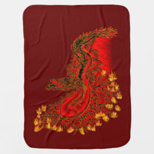 China Dragon in Tattoostyle Swaddle Blanket