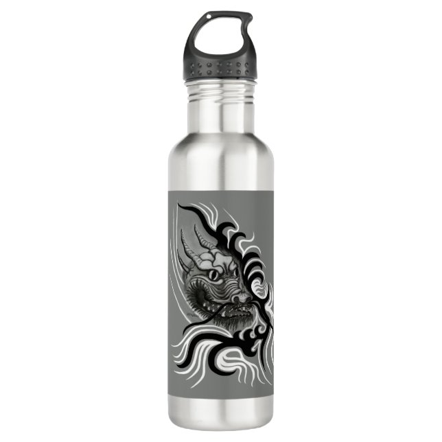 China Dragon in Tattoostyle Water Bottle (Front)