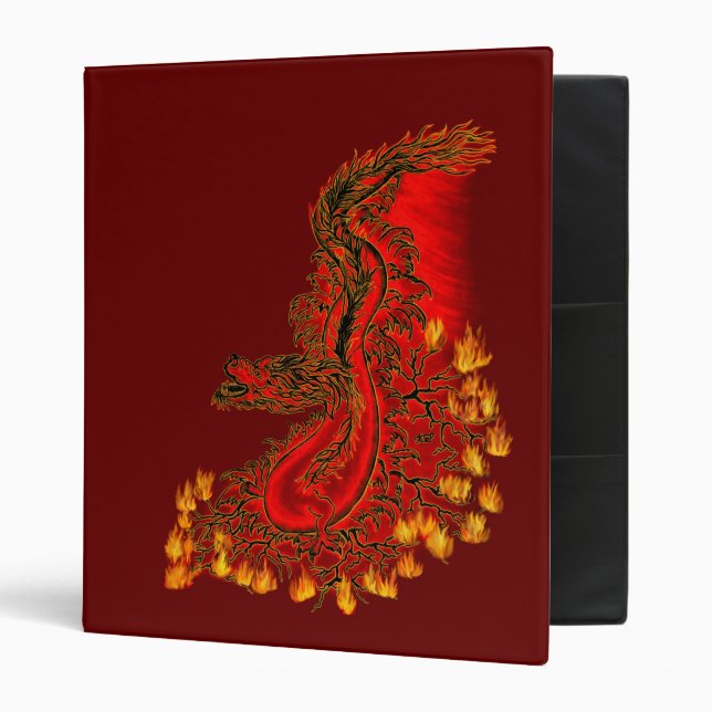 China Dragon red and gold design 3 Ring Binder (Front/Inside)