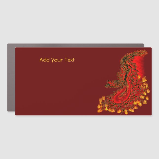 China Dragon red and gold design Car Magnet (Front)
