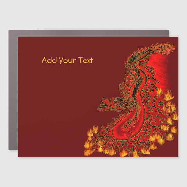 China Dragon red and gold design Car Magnet (Front)