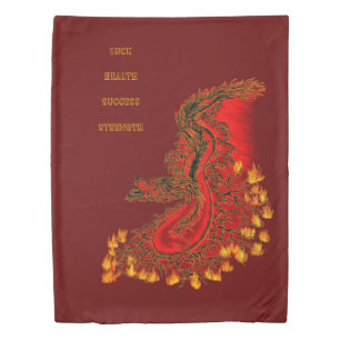 China Dragon red and gold design Duvet Cover