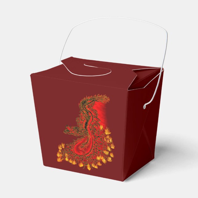 China Dragon red and gold design Favor Boxes (Front Side)
