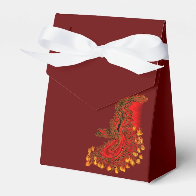 China Dragon red and gold design Favor Boxes (Front Side)