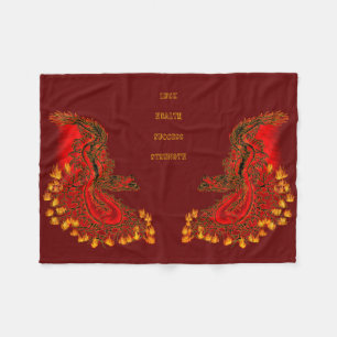 China Dragon red and gold design Fleece Blanket