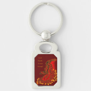 China Dragon red and gold design Keychain