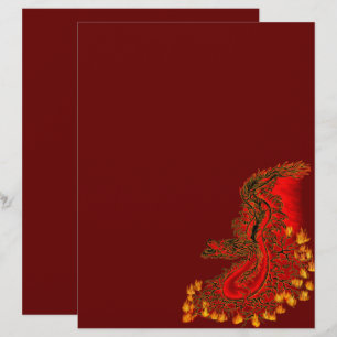 China Dragon red and gold design Letterhead