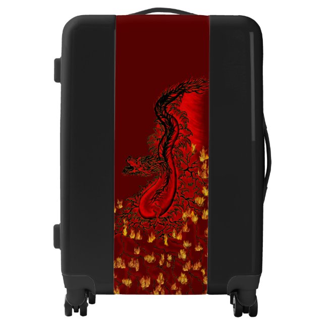 China Dragon red and gold design Luggage (Front)