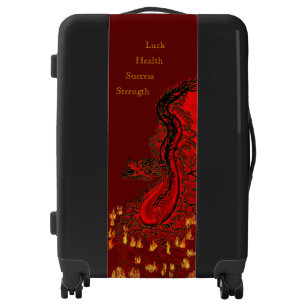 China Dragon red and gold design Luggage