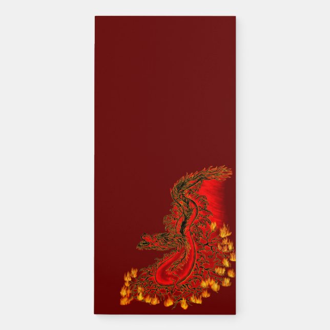 China Dragon red and gold design Magnetic Notepad (Front)