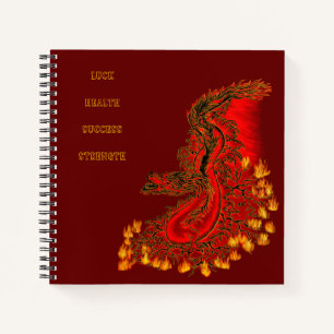 China Dragon red and gold design Notebook