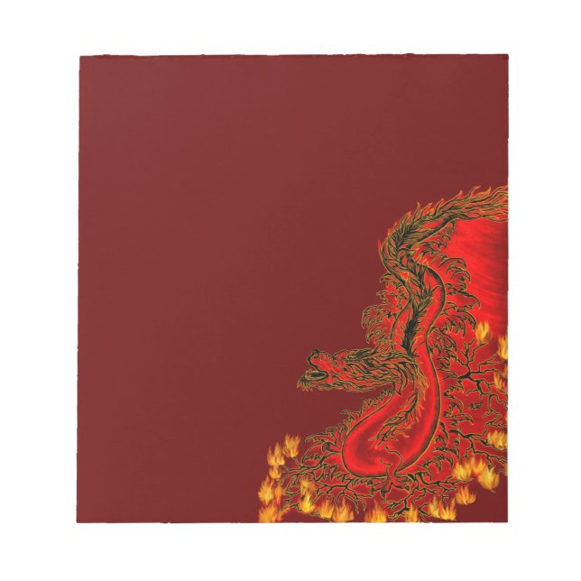 China Dragon red and gold design Notepad (Front)