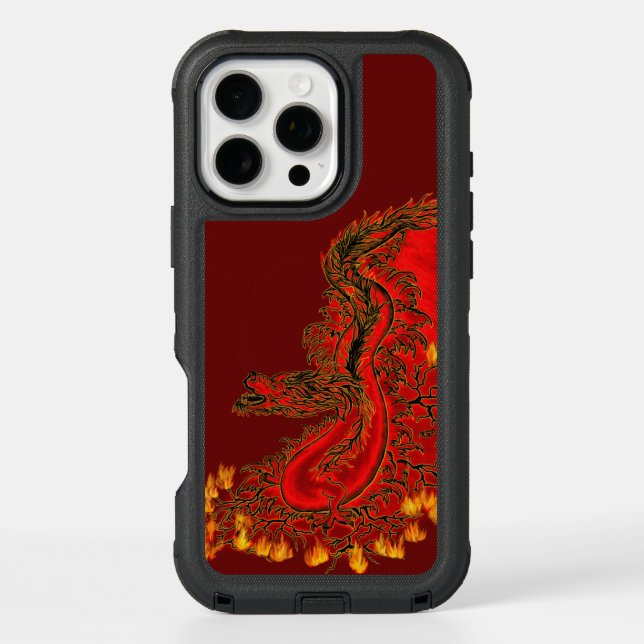 China Dragon red and gold design Otterbox iPhone Case (Back)