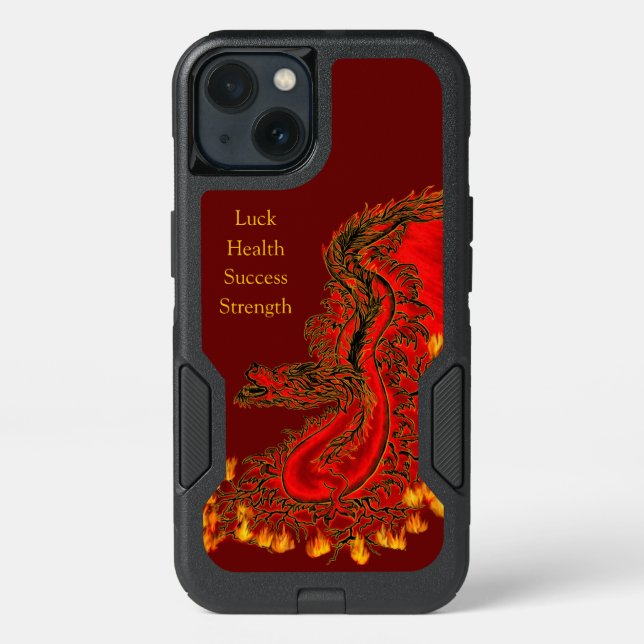 China Dragon red and gold design Otterbox iPhone Case (Back)