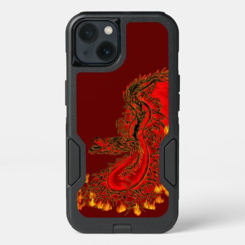 China Dragon red and gold design iPhone 13 Case