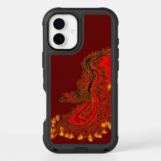 China Dragon red and gold design Otterbox iPhone Case (Back)