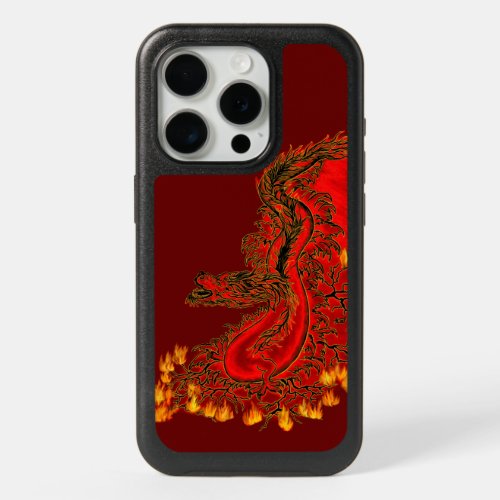 China Dragon red and gold design iPhone 15 Pro Case