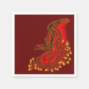 China Dragon red and gold design Paper Napkins