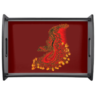 China Dragon red and gold design Serving Tray