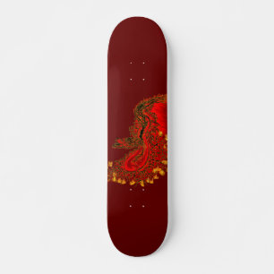 China Dragon red and gold design Skateboard Deck