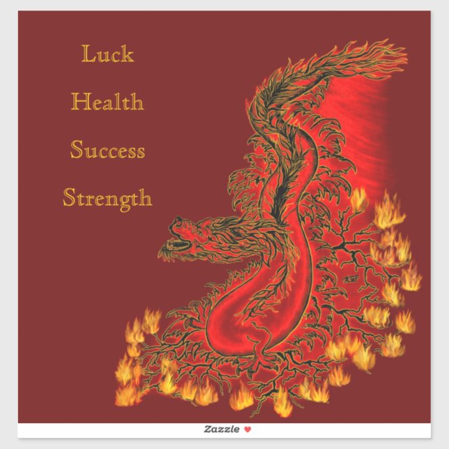 China Dragon red and gold design Sticker (Sheet)